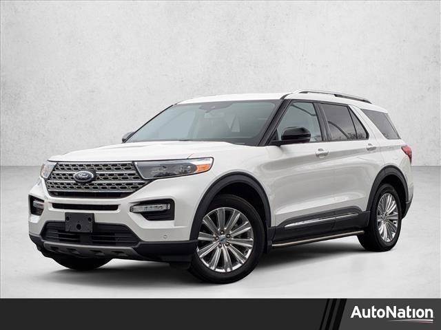 Star White Metallic Tri-Coat 2023 Ford Explorer Limited AWD SUV / Crossover All-Wheel Drive Automatic