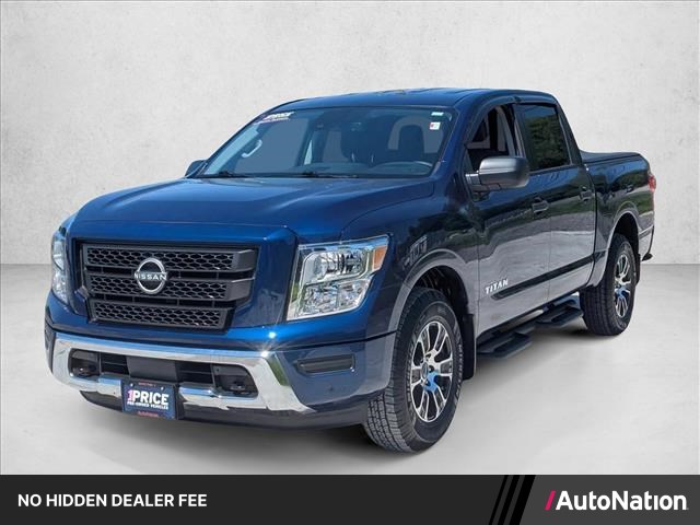 Deep Blue Pearl 2024 Nissan Titan SV Crew Cab 4WD Pickup Truck Four-Wheel Drive Automatic