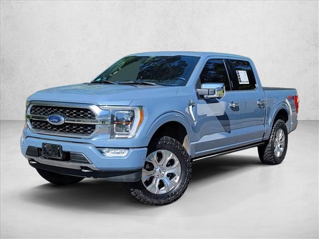 Blue (Azure Gray Metallic Tri-Coat) 2023 Ford F-150 Platinum SuperCrew 4WD Pickup Truck Four-Wheel Drive Automatic