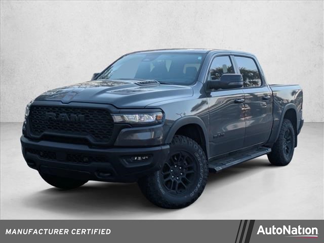 Gray (Granite Crystal Metallic Clearcoat) 2025 RAM 1500 Rebel Crew Cab 4WD Pickup Truck Four-Wheel Drive 8-Speed Automatic