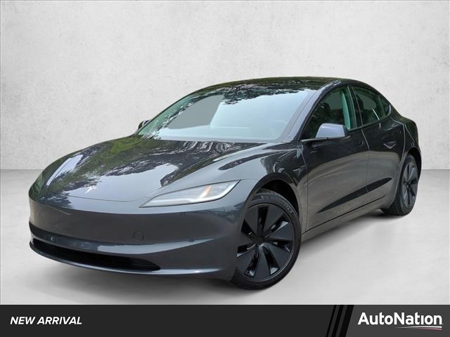 Gray (Stealth Grey) 2025 Tesla Model 3 Long Range RWD Sedan Rear-Wheel Drive Automatic