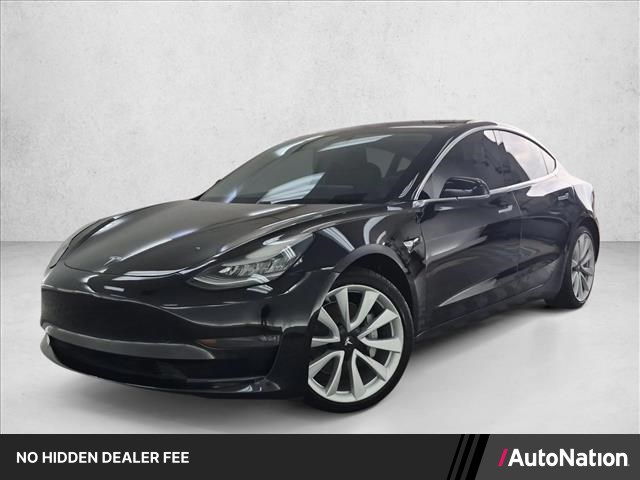 Solid Black 2018 Tesla Model 3 Sedan All-Wheel Drive 1-Speed Automatic