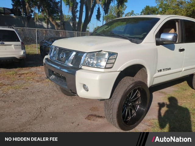 Pearl White Metallic 2015 Nissan Titan SL Crew Cab 4WD Pickup Truck Four-Wheel Drive Automatic