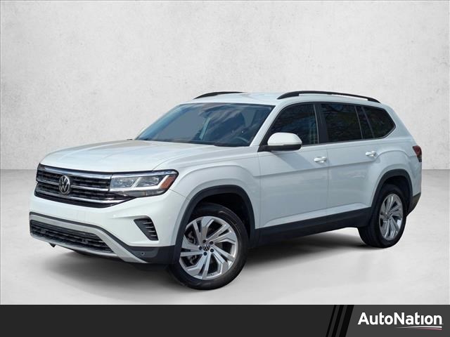 Pure White 2021 Volkswagen Atlas SE 4Motion with Technology SUV / Crossover All-Wheel Drive 8-Speed Automatic