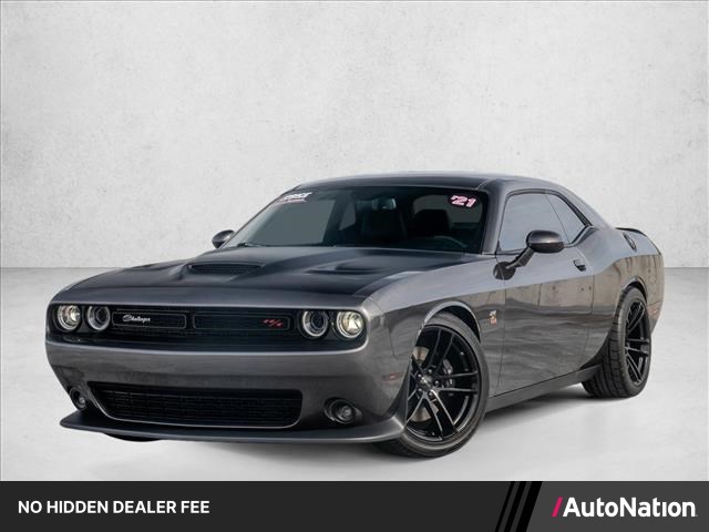 Gray (Granite Pearlcoat) 2021 Dodge Challenger R/T Scat Pack RWD Coupe Rear-Wheel Drive 6-Speed Manual