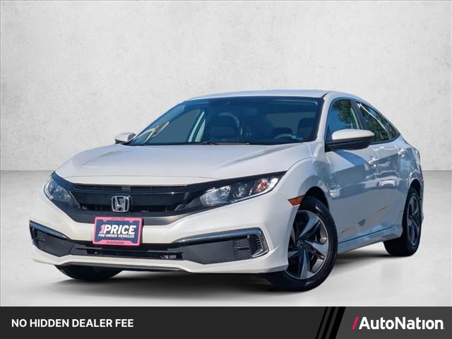 Platinum White Pearl 2019 Honda Civic Sedan Front-Wheel Drive Automatic