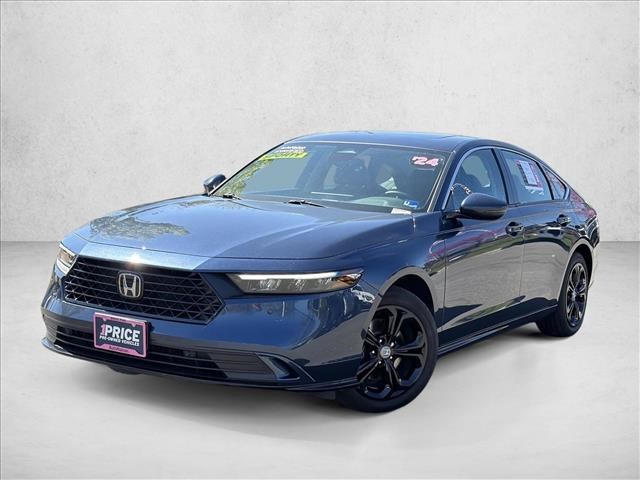 Canyon River Blue Metallic 2024 Honda Accord Hybrid EX-L FWD Sedan Front-Wheel Drive Automatic