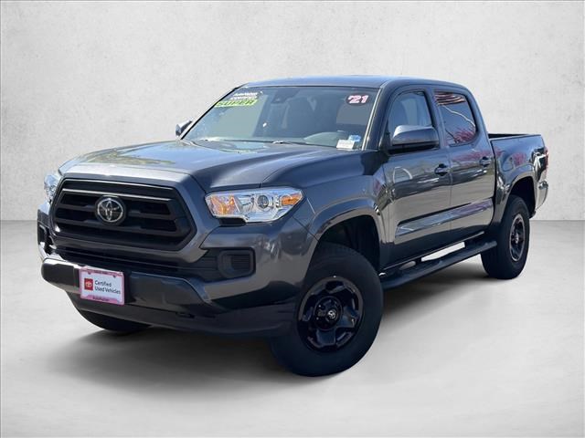 Magnetic Gray Metallic 2021 Toyota Tacoma SR V6 Double Cab 4WD Pickup Truck Four-Wheel Drive Automatic