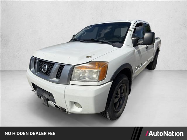 Glacier White 2013 Nissan Titan Pickup Truck Four-Wheel Drive Automatic