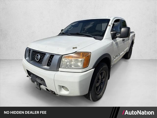 Glacier White 2013 Nissan Titan Pickup Truck Four-Wheel Drive Automatic