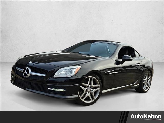 Obsidian Black Metallic 2015 Mercedes-Benz SLK 350 Convertible Rear-Wheel Drive Automatic