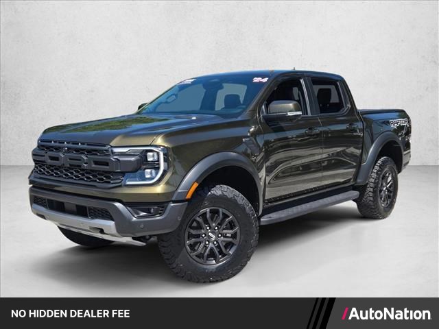 Shelter Green Metallic 2024 Ford Ranger Raptor SuperCrew 4WD Pickup Truck Four-Wheel Drive Automatic