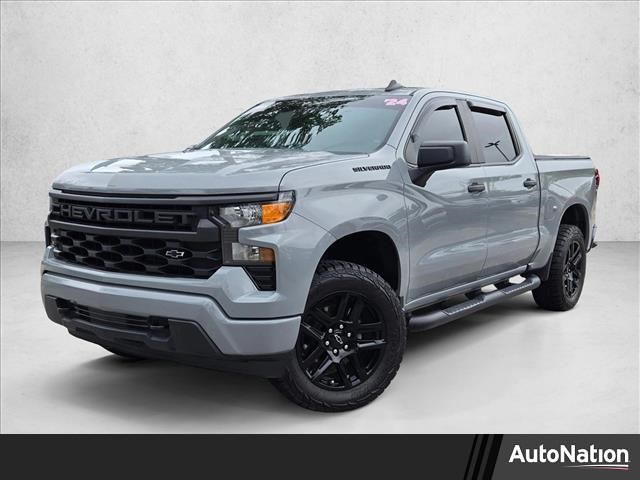 Slate Gray Metallic 2024 Chevrolet Silverado 1500 Custom Crew Cab RWD Pickup Truck 4X2 8-Speed Automatic