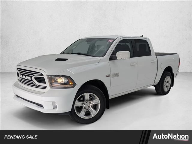 White 2018 RAM 1500 Sport Crew Cab 4WD Pickup Truck Four-Wheel Drive 8-Speed Automatic