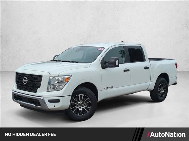 Glacier White 2023 Nissan Titan Pickup Truck Four-Wheel Drive Automatic