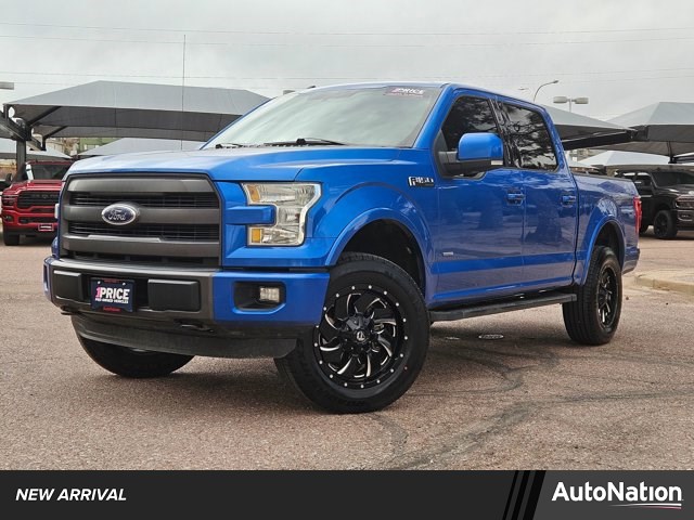 Blue Flame Metallic 2015 Ford F-150 Lariat SuperCrew 4WD Pickup Truck Four-Wheel Drive 6-Speed Automatic