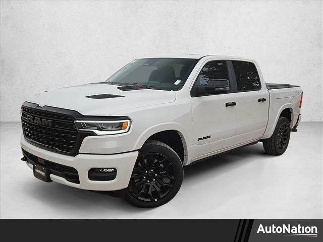 Ivory White Tri-Coat Pearlcoat 2026 RAM 1500 Limited Crew Cab 4WD Pickup Truck Four-Wheel Drive 8-Speed Automatic