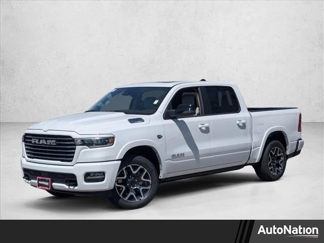 Bright White Clearcoat 2026 RAM 1500 Laramie Crew Cab 4WD Pickup Truck Four-Wheel Drive 8-Speed Automatic
