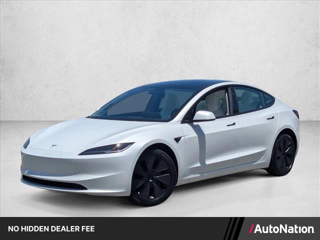 Pearl White Multi-Coat 2025 Tesla Model 3 Long Range RWD Sedan Rear-Wheel Drive Automatic