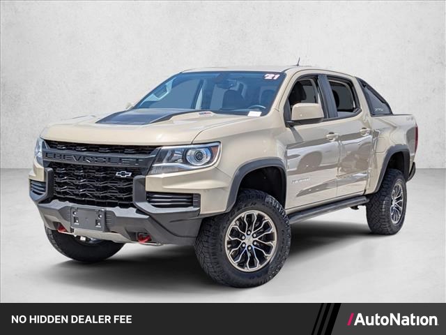 Sand Dune Metallic 2021 Chevrolet Colorado ZR2 Crew Cab 4WD Pickup Truck Four-Wheel Drive 6-Speed Automatic