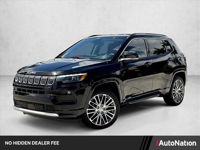 Diamond Black Crystal Pearlcoat 2022 Jeep Compass SUV / Crossover Four-Wheel Drive 9-Speed Automatic