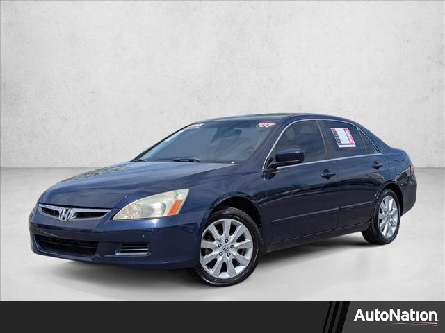 Blue 2007 Honda Accord EX-L V6 Sedan Front-Wheel Drive 5-Speed Automatic
