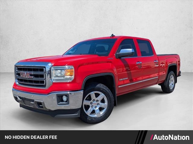 Fire Red 2015 GMC Sierra 1500 SLT Crew Cab 4WD Pickup Truck Four-Wheel Drive 6-Speed Automatic
