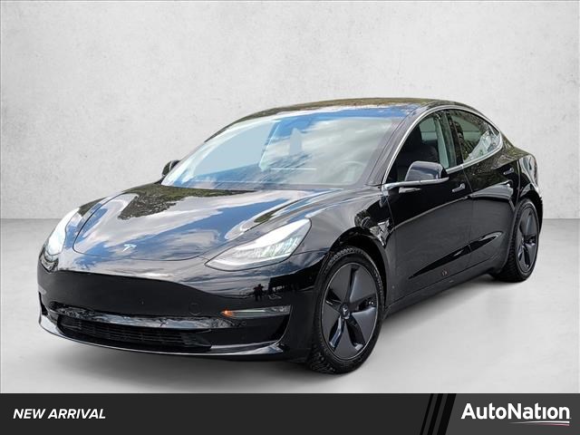 Black 2019 Tesla Model 3 Mid Range RWD Sedan Rear-Wheel Drive 1-Speed Automatic