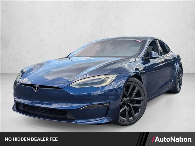 Blue 2021 Tesla Model S Plaid AWD Sedan All-Wheel Drive Automatic