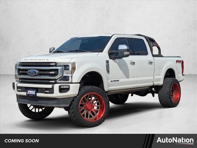 Star White Metallic Tri-Coat 2022 Ford F-250 Super Duty Platinum Crew Cab 4WD Pickup Truck Four-Wheel Drive Automatic