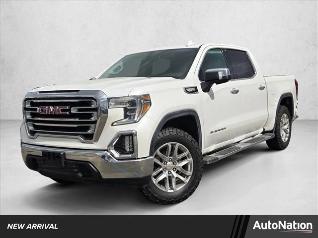 White Frost Tricoat 2019 GMC Sierra 1500 SLT Crew Cab RWD Pickup Truck 4X2 8-Speed Automatic