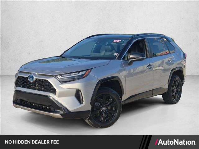 Silver Sky Metallic/Midnight Black Metallic 2022 Toyota RAV4 Hybrid SUV / Crossover All-Wheel Drive Automatic