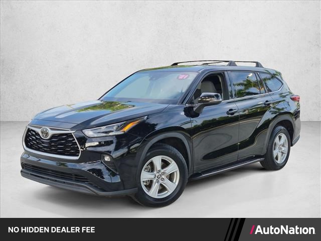 Midnight Black Metallic 2021 Toyota Highlander SUV / Crossover Front-Wheel Drive Automatic