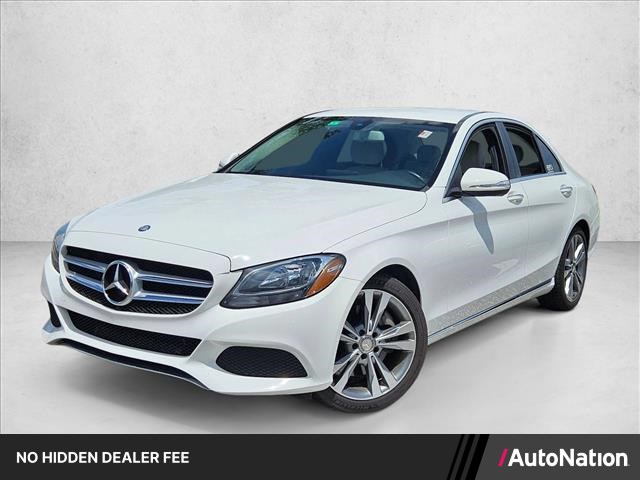 Polar White 2015 Mercedes-Benz C-Class Sedan Rear-Wheel Drive Automatic
