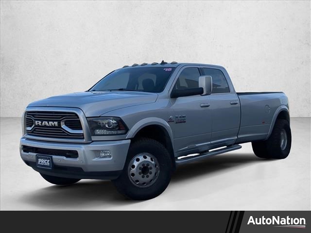 Bright Silver Metallic Clearcoat 2018 RAM 3500 Laramie Limited Crew Cab LB DRW 4WD Pickup Truck Four-Wheel Drive 6-Speed Automatic