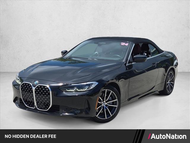 Jet Black 2024 BMW 4 Series Convertible Rear-Wheel Drive Automatic