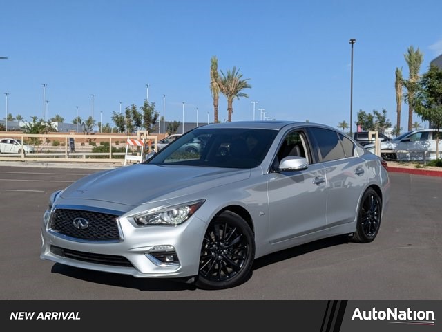 Gray (Liquid Platinum) 2019 INFINITI Q50 3.0t Luxe RWD Sedan Rear-Wheel Drive Automatic