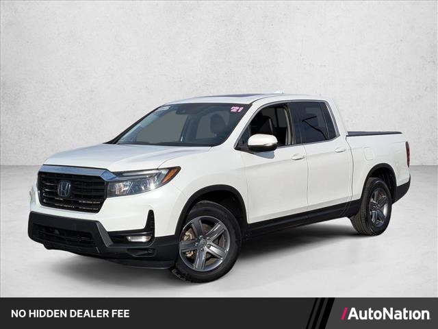White 2021 Honda Ridgeline Pickup Truck All-Wheel Drive 6-Speed Automatic