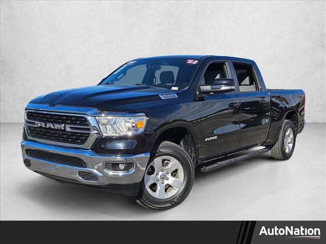Diamond Black Crystal Pearlcoat 2022 RAM 1500 Big Horn Crew Cab RWD Pickup Truck 4X2 8-Speed Automatic
