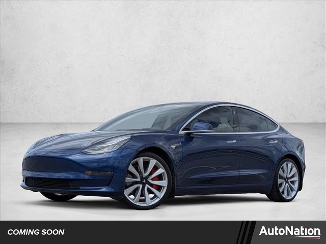 Blue 2019 Tesla Model 3 Performance AWD Sedan All-Wheel Drive 1-Speed Automatic