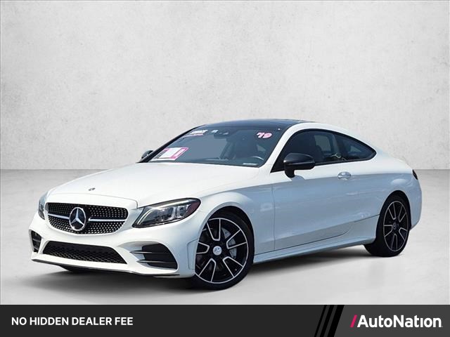 Polar White 2019 Mercedes-Benz C-Class Coupe Rear-Wheel Drive Automatic