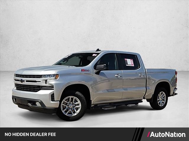 Silver Ice Metallic 2021 Chevrolet Silverado 1500 RST Crew Cab 4WD Pickup Truck Four-Wheel Drive Automatic