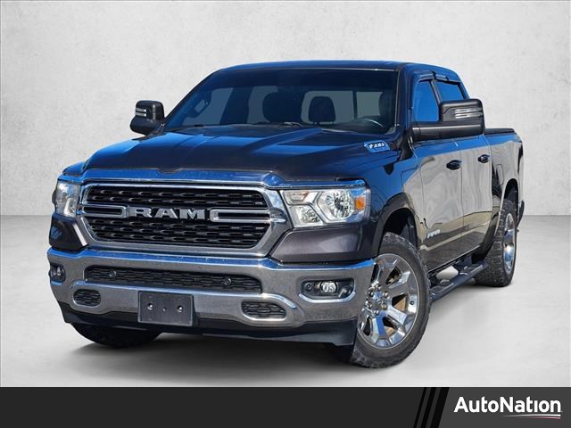Gray (Granite Crystal Metallic Clearcoat) 2022 RAM 1500 Big Horn Crew Cab 4WD Pickup Truck Four-Wheel Drive 8-Speed Automatic
