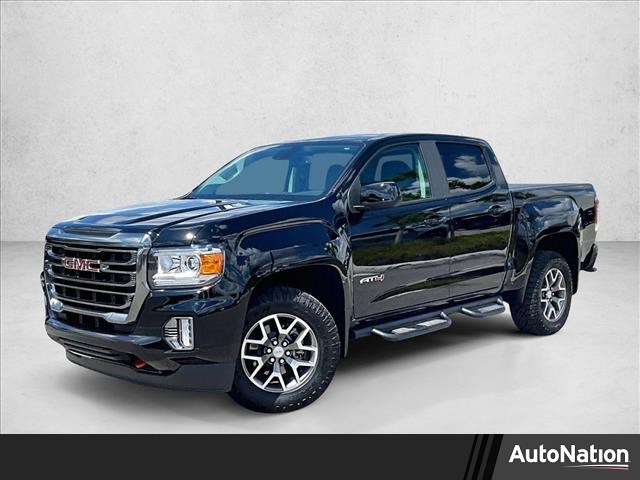 Onyx Black 2022 GMC Canyon AT4 Crew Cab 4WD with Cloth Pickup Truck Four-Wheel Drive 8-Speed Automatic
