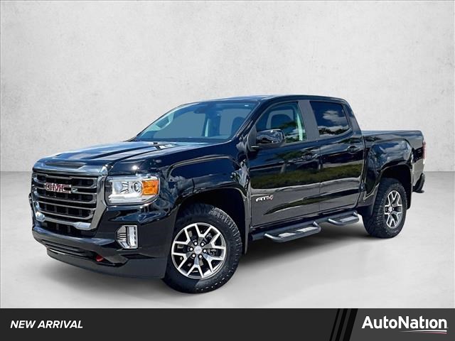Onyx Black 2022 GMC Canyon AT4 Crew Cab 4WD with Cloth Pickup Truck Four-Wheel Drive 8-Speed Automatic