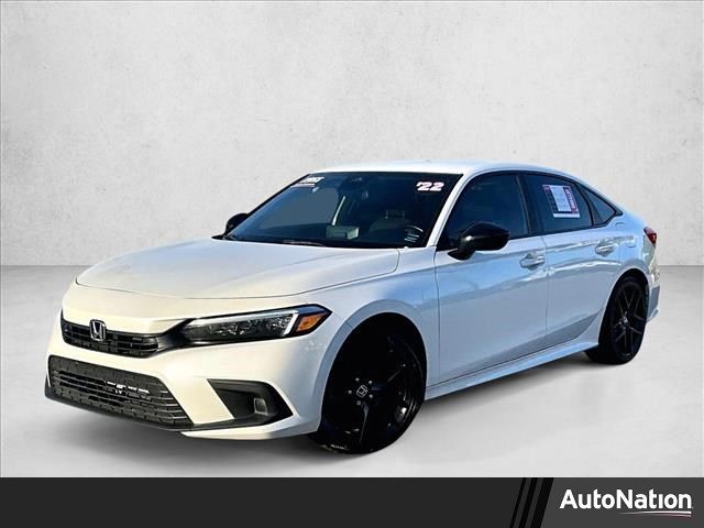 Platinum White Pearl 2022 Honda Civic Sport FWD Sedan Front-Wheel Drive Automatic