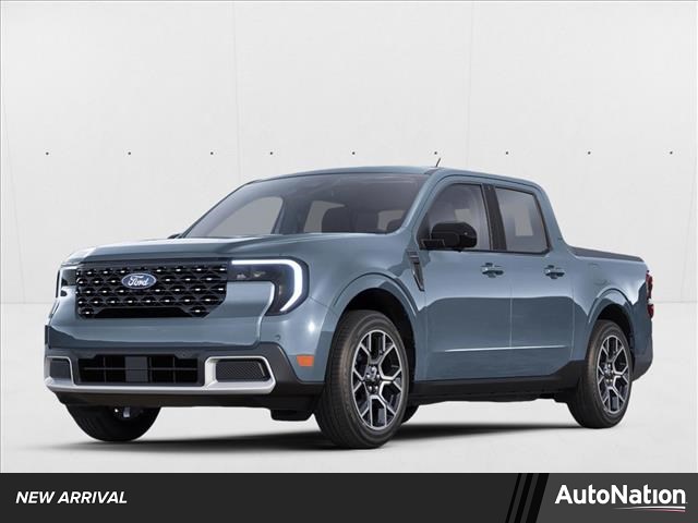 Blue (Azure Gray Metallic Tri-Coat) 2025 Ford Maverick Lariat SuperCrew AWD Pickup Truck All-Wheel Drive Automatic